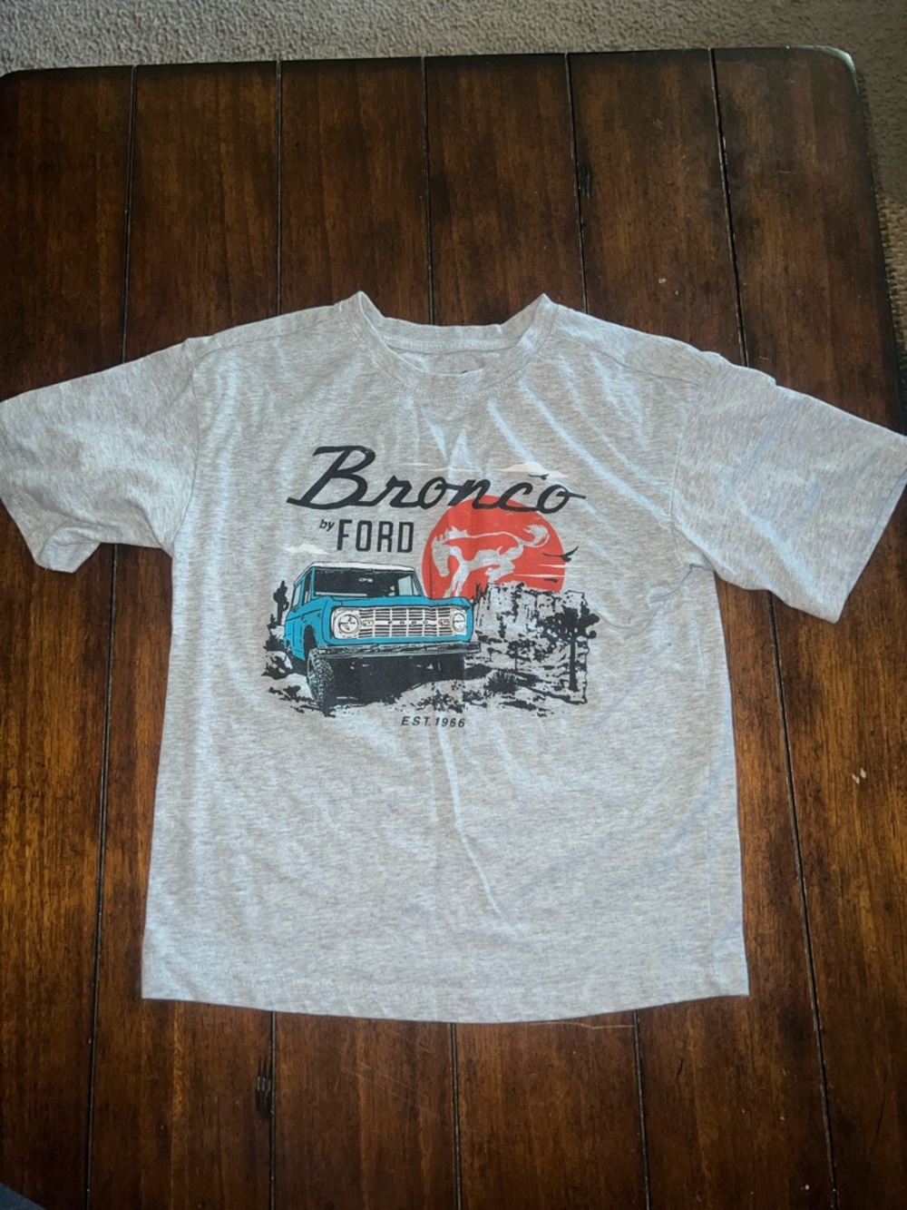 🎉🎉5 for $20🎉🎉Ford Kids Bronco Graphic Tee in Gray with Blue and Red Print
